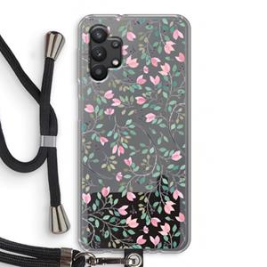 CaseCompany Sierlijke bloemen: Samsung Galaxy A32 5G Transparant Hoesje met koord