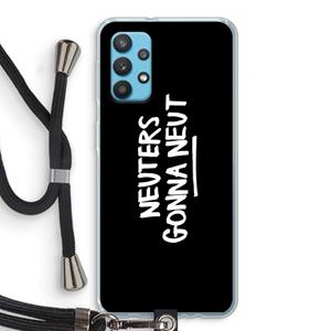 CaseCompany Neuters (zwart): Samsung Galaxy A32 4G Transparant Hoesje met koord