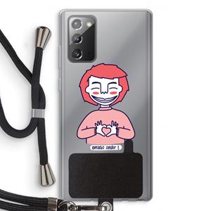 CaseCompany Hartje: Samsung Galaxy Note 20 / Note 20 5G Transparant Hoesje met koord