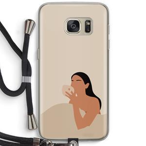 CaseCompany Fresh coffee: Samsung Galaxy S7 Transparant Hoesje met koord