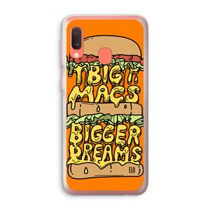 CaseCompany Big Macs Bigger Dreams: Samsung Galaxy A20e Transparant Hoesje