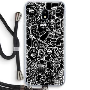 CaseCompany Vexx Black City : Samsung Galaxy J3 (2017) Transparant Hoesje met koord