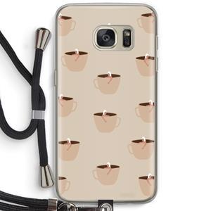 CaseCompany Morning coffee: Samsung Galaxy S7 Transparant Hoesje met koord