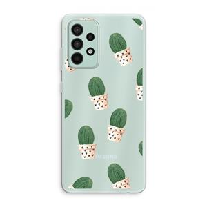 CaseCompany Cactusprint roze: Samsung Galaxy A52s 5G Transparant Hoesje