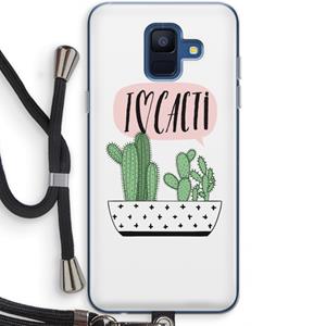 CaseCompany I love cacti: Samsung Galaxy A6 (2018) Transparant Hoesje met koord