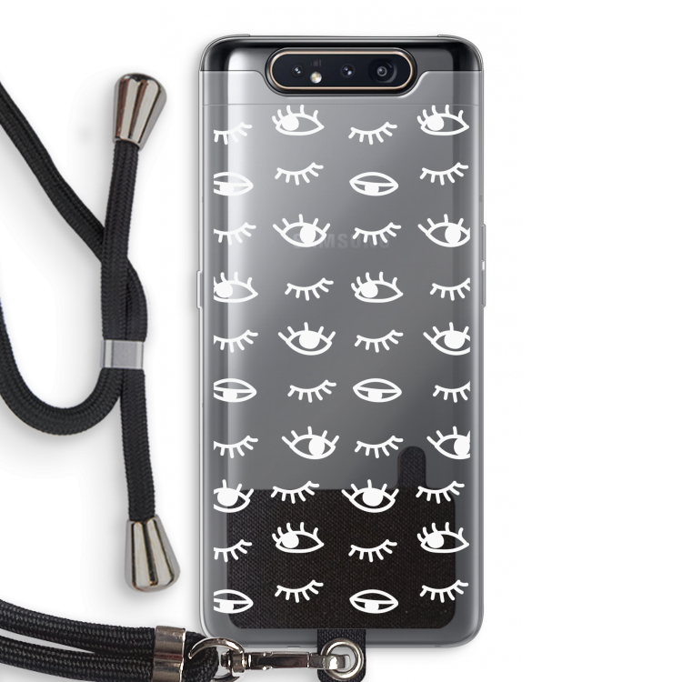 CaseCompany Eye pattern #3: Samsung Galaxy A80 Transparant Hoesje met koord