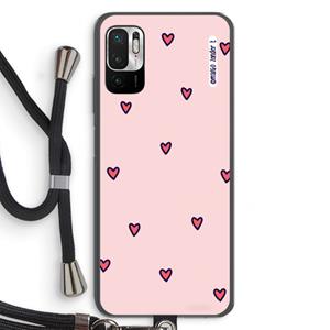 CaseCompany Hartjes: Xiaomi Redmi Note 10 5G Transparant Hoesje met koord