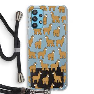 CaseCompany Alpacas: Samsung Galaxy A32 4G Transparant Hoesje met koord