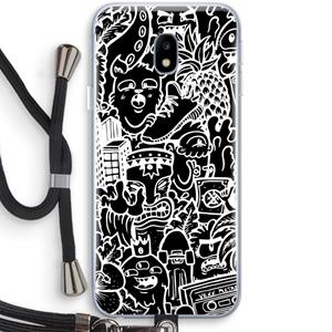 CaseCompany Vexx Black Mixtape: Samsung Galaxy J3 (2017) Transparant Hoesje met koord