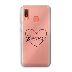 CaseCompany Forever heart black: Samsung Galaxy A20e Transparant Hoesje