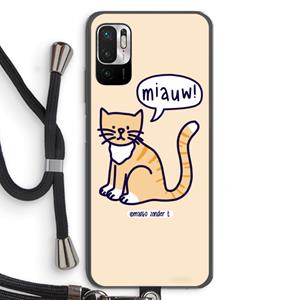 CaseCompany Miauw: Xiaomi Redmi Note 10 5G Transparant Hoesje met koord