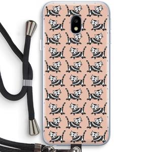 CaseCompany Zwarte poes: Samsung Galaxy J3 (2017) Transparant Hoesje met koord