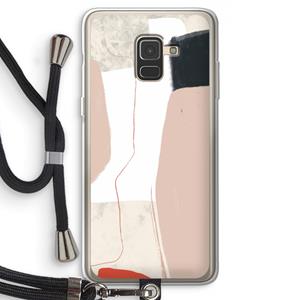 CaseCompany Lava: Samsung Galaxy A8 (2018) Transparant Hoesje met koord