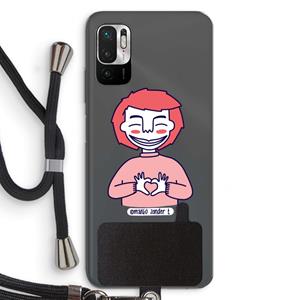 CaseCompany Hartje: Xiaomi Redmi Note 10 5G Transparant Hoesje met koord