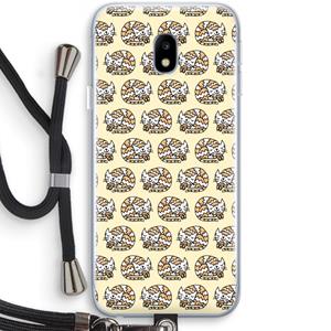 CaseCompany Slapende poes: Samsung Galaxy J3 (2017) Transparant Hoesje met koord