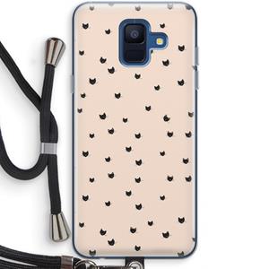 CaseCompany Kleine kattenkopjes: Samsung Galaxy A6 (2018) Transparant Hoesje met koord