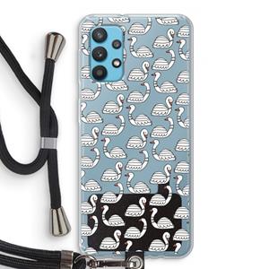 CaseCompany Zwanen: Samsung Galaxy A32 4G Transparant Hoesje met koord