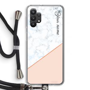 CaseCompany Marmer in stijl: Samsung Galaxy A32 5G Transparant Hoesje met koord