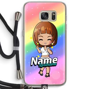 CaseCompany Chibi Maker vrouw: Samsung Galaxy S7 Transparant Hoesje met koord