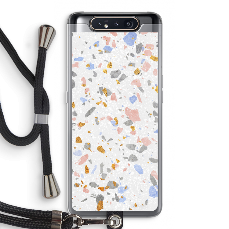 CaseCompany Terrazzo N°8: Samsung Galaxy A80 Transparant Hoesje met koord