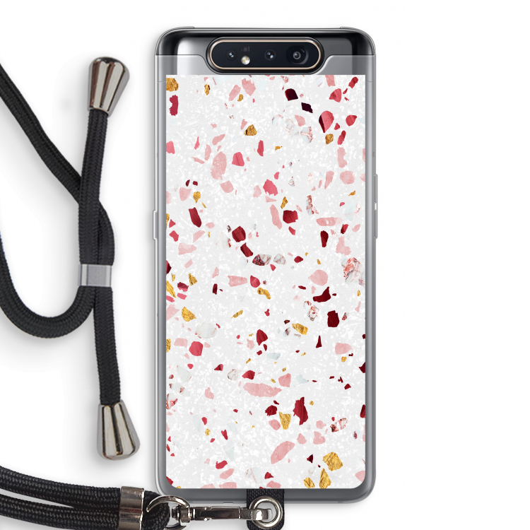 CaseCompany Terrazzo N°9: Samsung Galaxy A80 Transparant Hoesje met koord