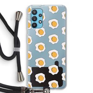 CaseCompany Bacon to my eggs #1: Samsung Galaxy A32 4G Transparant Hoesje met koord