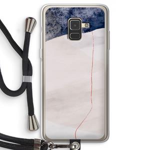 CaseCompany Stone White: Samsung Galaxy A8 (2018) Transparant Hoesje met koord