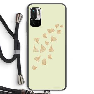 CaseCompany Falling Leaves: Xiaomi Redmi Note 10 5G Transparant Hoesje met koord