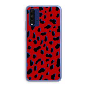 CaseCompany Red Leopard: Xiaomi Redmi 9T Transparant Hoesje