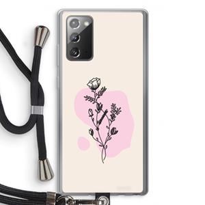 CaseCompany Roses are red: Samsung Galaxy Note 20 / Note 20 5G Transparant Hoesje met koord