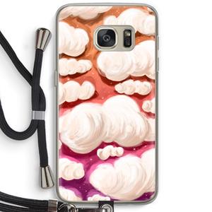 CaseCompany Katoen Wolken: Samsung Galaxy S7 Transparant Hoesje met koord