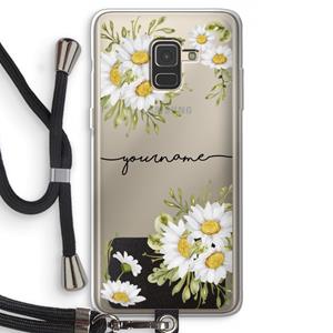 CaseCompany Daisies: Samsung Galaxy A8 (2018) Transparant Hoesje met koord