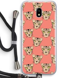CaseCompany Tijger: Samsung Galaxy J3 (2017) Transparant Hoesje met koord