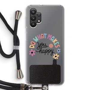 CaseCompany Happy days: Samsung Galaxy A32 5G Transparant Hoesje met koord