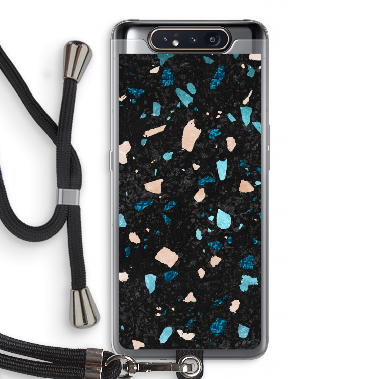 CaseCompany Terrazzo N°11: Samsung Galaxy A80 Transparant Hoesje met koord