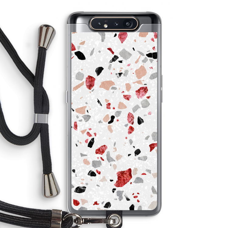 CaseCompany Terrazzo N°12: Samsung Galaxy A80 Transparant Hoesje met koord