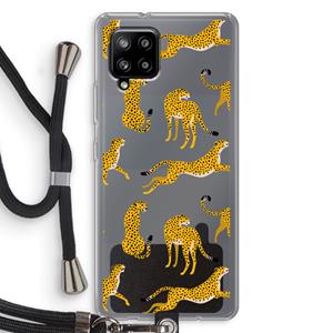 CaseCompany Luipaard: Samsung Galaxy A42 5G Transparant Hoesje met koord