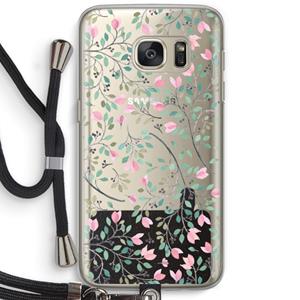 CaseCompany Sierlijke bloemen: Samsung Galaxy S7 Transparant Hoesje met koord