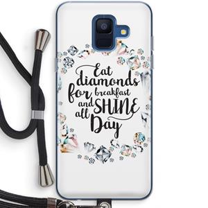 CaseCompany Diamonds: Samsung Galaxy A6 (2018) Transparant Hoesje met koord
