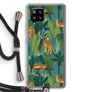 CaseCompany Luipaard 2: Samsung Galaxy A42 5G Transparant Hoesje met koord