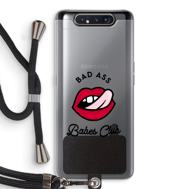 CaseCompany Badass Babes Club: Samsung Galaxy A80 Transparant Hoesje met koord