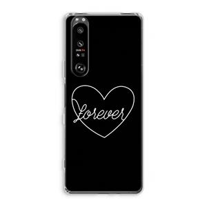 CaseCompany Forever heart black: Sony Xperia 1 III Transparant Hoesje