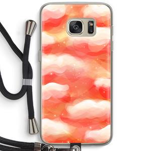 CaseCompany Lichte Wolken: Samsung Galaxy S7 Transparant Hoesje met koord