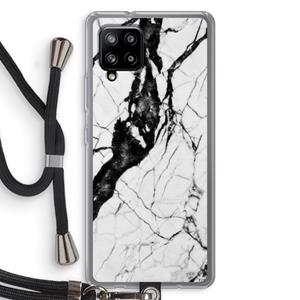 CaseCompany Witte marmer 2: Samsung Galaxy A42 5G Transparant Hoesje met koord