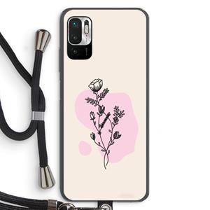 CaseCompany Roses are red: Xiaomi Redmi Note 10 5G Transparant Hoesje met koord