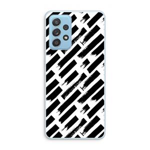 CaseCompany Zwarte vegen: Samsung Galaxy A73 Transparant Hoesje