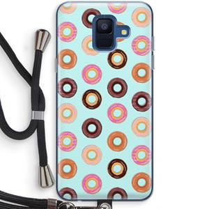 CaseCompany Donuts: Samsung Galaxy A6 (2018) Transparant Hoesje met koord