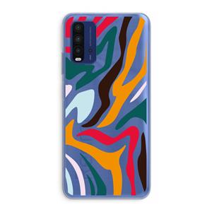 CaseCompany Colored Zebra: Xiaomi Redmi 9T Transparant Hoesje