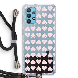 CaseCompany Ass 'n Titties: Samsung Galaxy A32 4G Transparant Hoesje met koord
