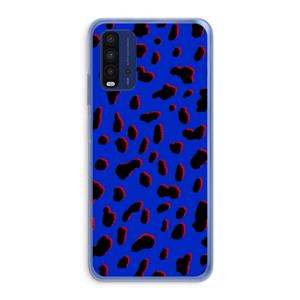 CaseCompany Blue Leopard: Xiaomi Redmi 9T Transparant Hoesje